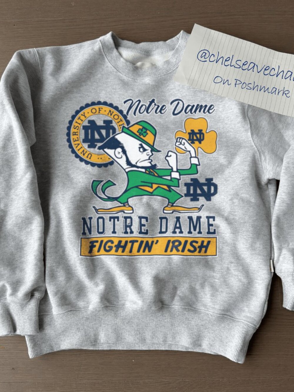 Vintage University of Notre Dame Fighting Irish Football Sweatshirt, NCAA Shirt
